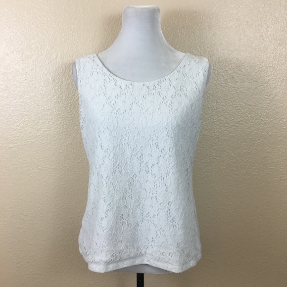 212 Collection Tops - 212 Collection white sleeveless blouse sz L